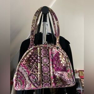 Vera Bradley Vibrant Pink Patterned Kiss-lock Women's Shoulder Bag